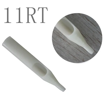 

YILONG 50Pcs 11RT White Nozzles Tube Sterile Assorted Plastic Disposable Tattoo Tips
