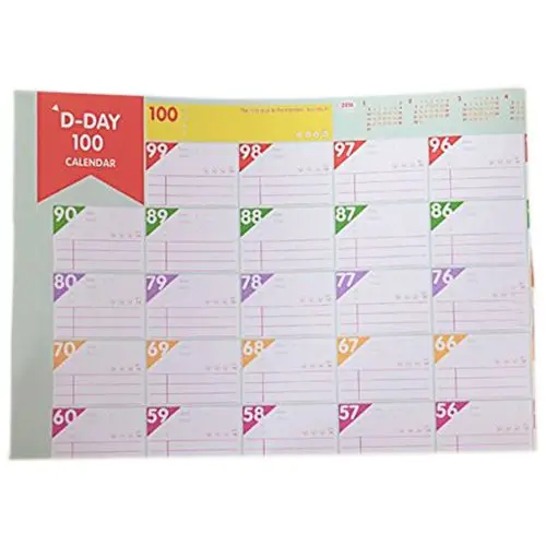 Доступные 3 листа план бумага 100 дней обратный отсчет расписание настенные календари ежедневный Еженедельный месяц планировщик цели органайзер для работы