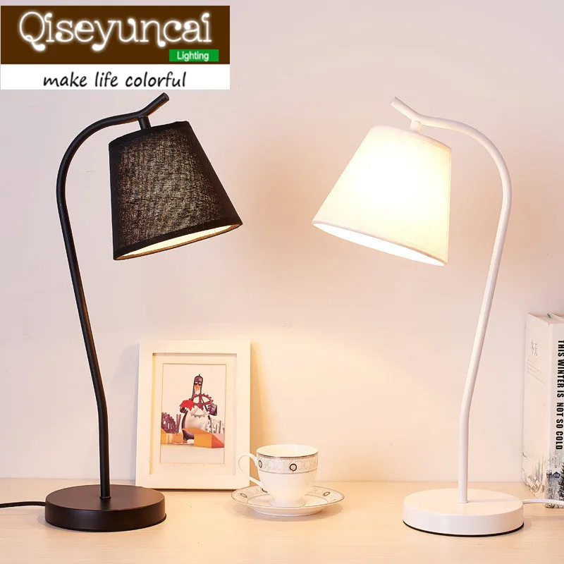 

Qiseyuncai 2018 Nordic desk lamp simple creative art iron study table lamp Adjustable desk bedroom head eye protection lamp