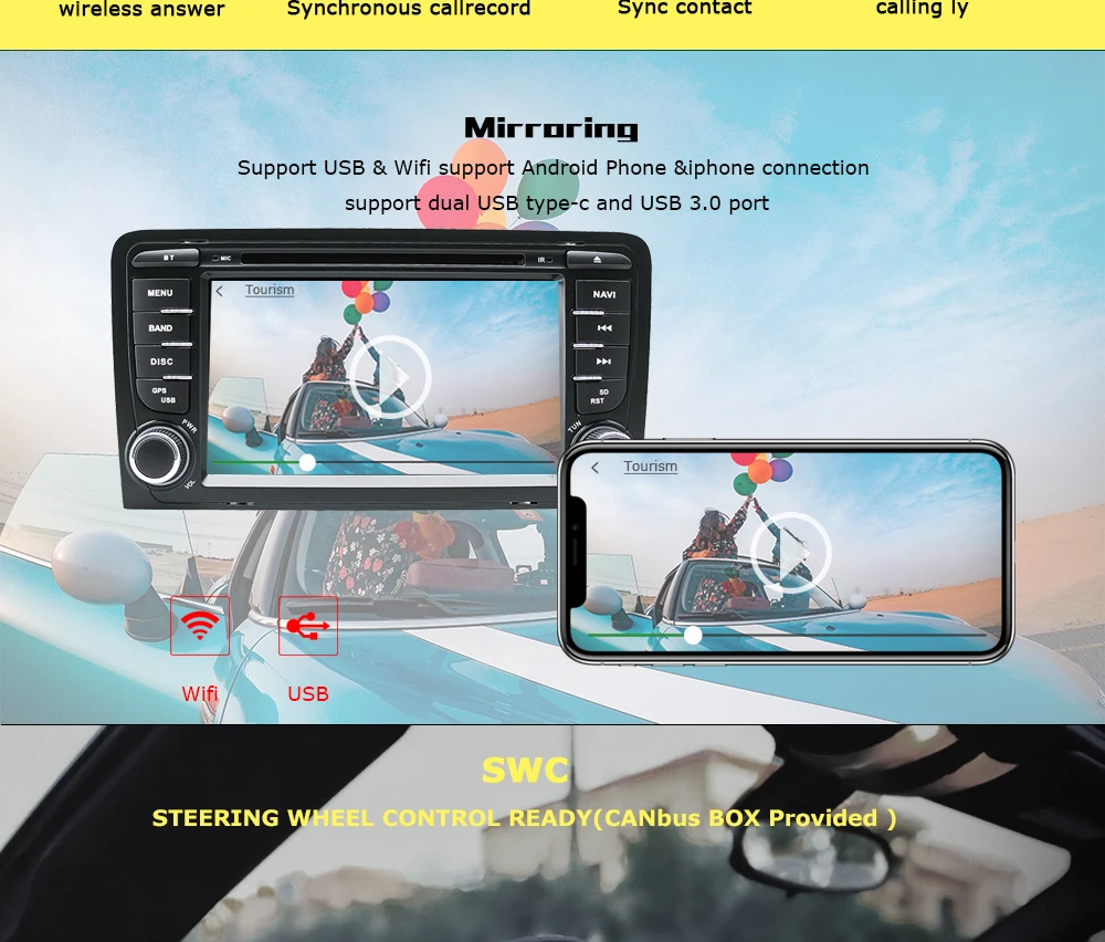 Cheap Android 9.0 2Din Car Multimedia Player AutoRadio For Audi A3 8P S3 RS3 Sportback 2003 2004 2005 2006 2007 2008 2009 2010 2011DVD 5