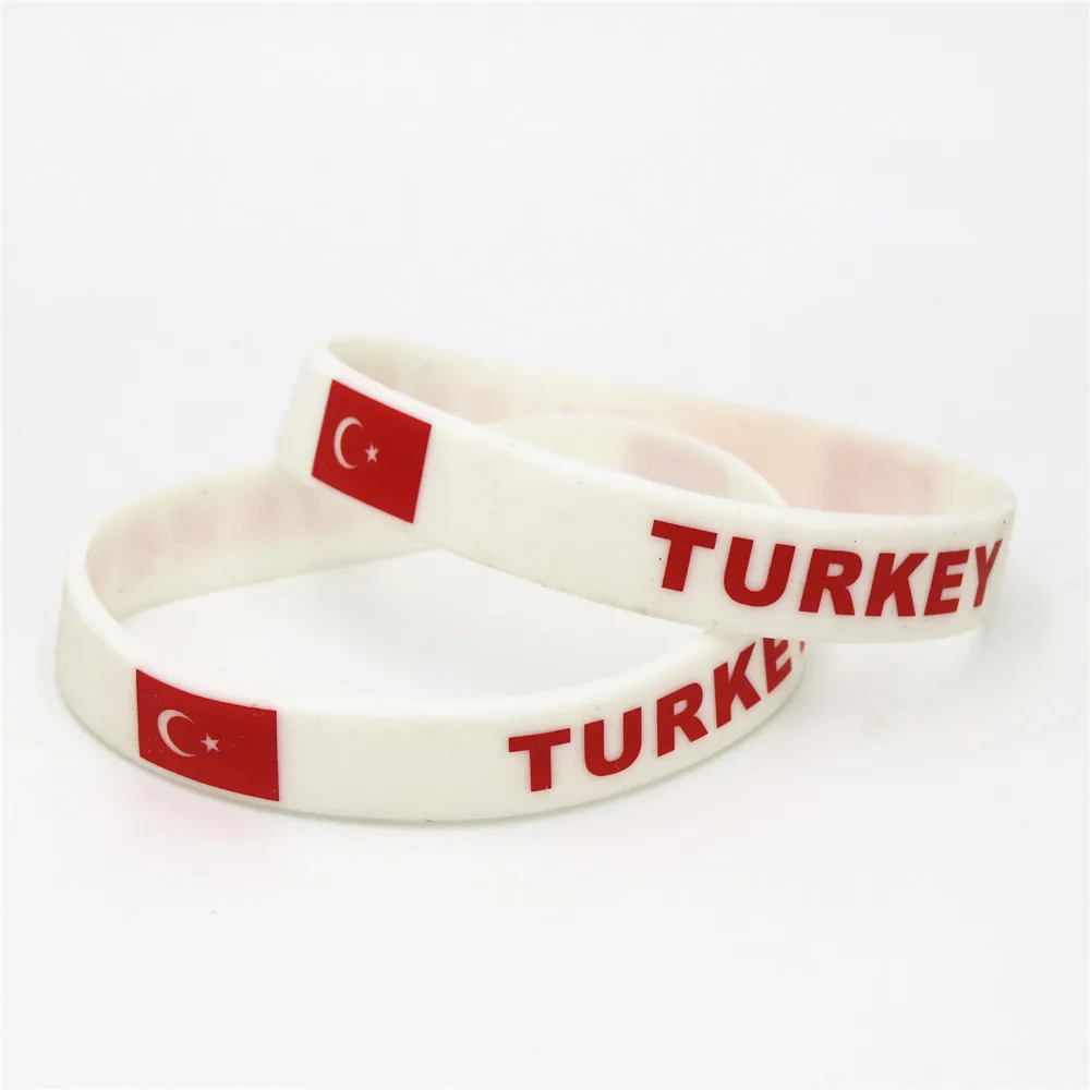 1 шт. Лидер продаж Мода Футбол спортивный силиконовый наручный браслет Турции Национальный флаг страны резиновая Браслеты и браслеты для взрослых подарки SH225