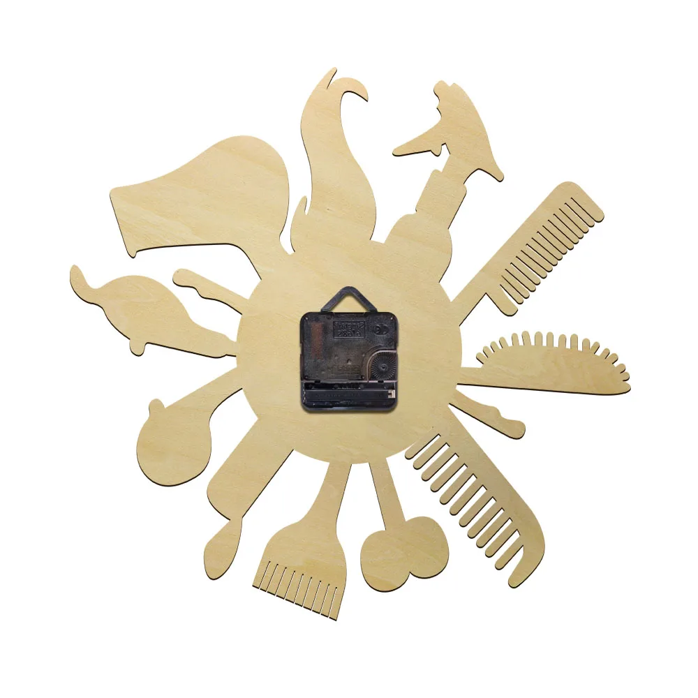 12 дюймов на заказ Парикмахерская большие бесшумные настенные часы деревянные Европейский стиль Висячие klok салон красоты шкала зрение