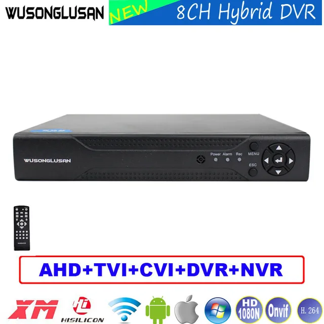 8 Channel Digital Video Recorder 8CH AHD DVR 1080N 960P 720P 960H 6-in-1 NVR TVI CVI DVR P2P For CCTV Home Surveillance Cameras