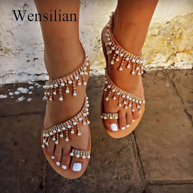 flat sandals for beach wedding