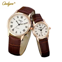 Onlyou Brand Fashion Casual Leather Quartz Watches Men Women Lovers Watch For Boys Girls Wristwatches Ladies Watch Clock 8855