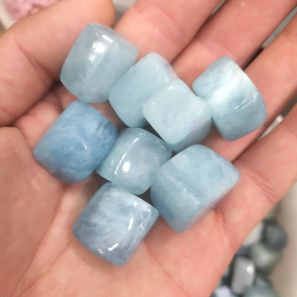 Beautiful Natural Aquamarine Tumbled Stone Polished Blue Gemstone Crystal Rough Stones Aliexpress