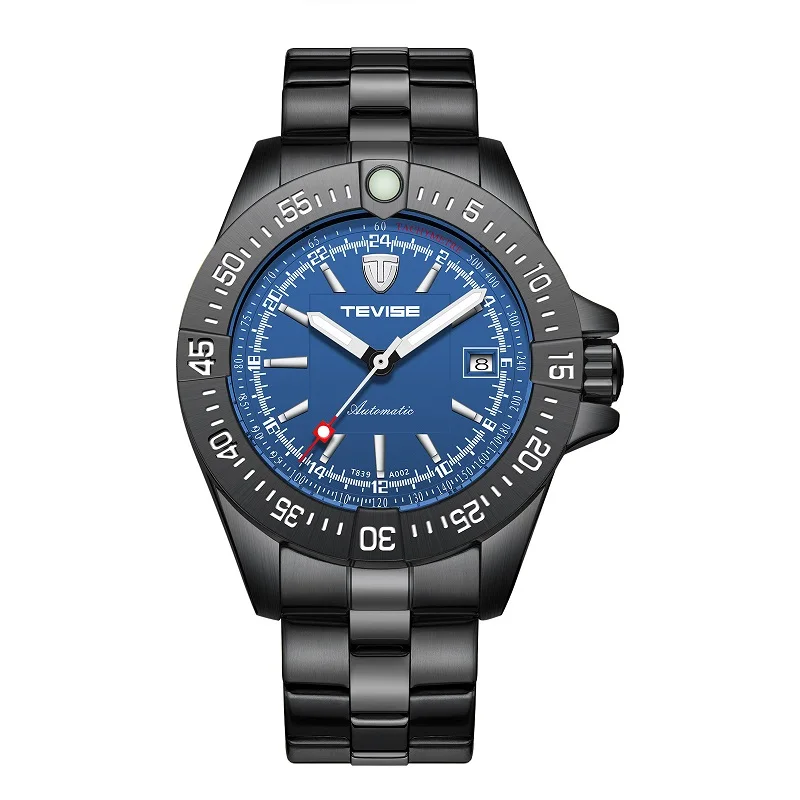 TEVISE العلامة التجارية ووتش الرجال T839A-002 التلقائي الميكانيكية ووتش التقويم مضيئة الأيدي للماء الذكور ساعة الأعمال ساعة اليد