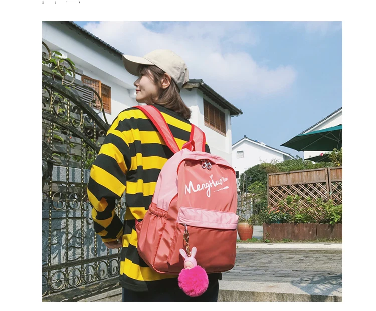 Menghuo Women Waterproof Nylon Backpack Female Rucksack School Backpack for Girls Fashion Travel Bag Bolsas Mochilas Sac A Dos--_34_07