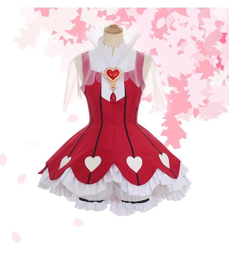 

Sakura Clear Card Cosplay Card Captor Sakura OP2 Heart of Rose Gamble suit cosplay costume summer dress Sakura cosplay dress