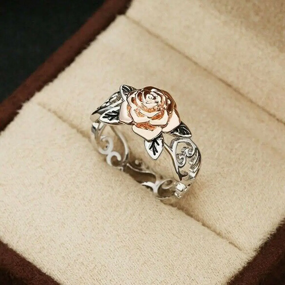 Новое Женское модное повседневное серебряное кольцо с цветами 14 k цветок из