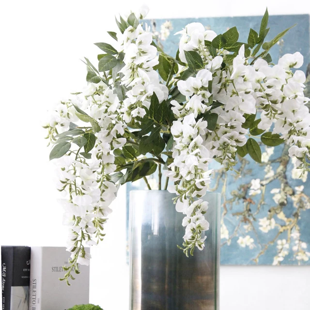 Artificial Wisteria Violet Flower Branches Pea Blossom Flores Fall Artificial Wisteria Violet Flower Branches Pea Blossom Flores Fall Home Party Decor Wedding Decoration Fake Flowers