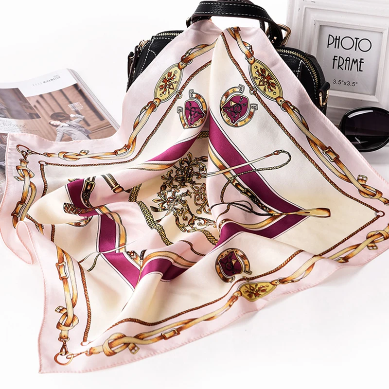100% чистый шелк квадратный шарф женский 2019 роскошные шелковые шали и обертывания для дам головные платки бандана натуральный квадратный