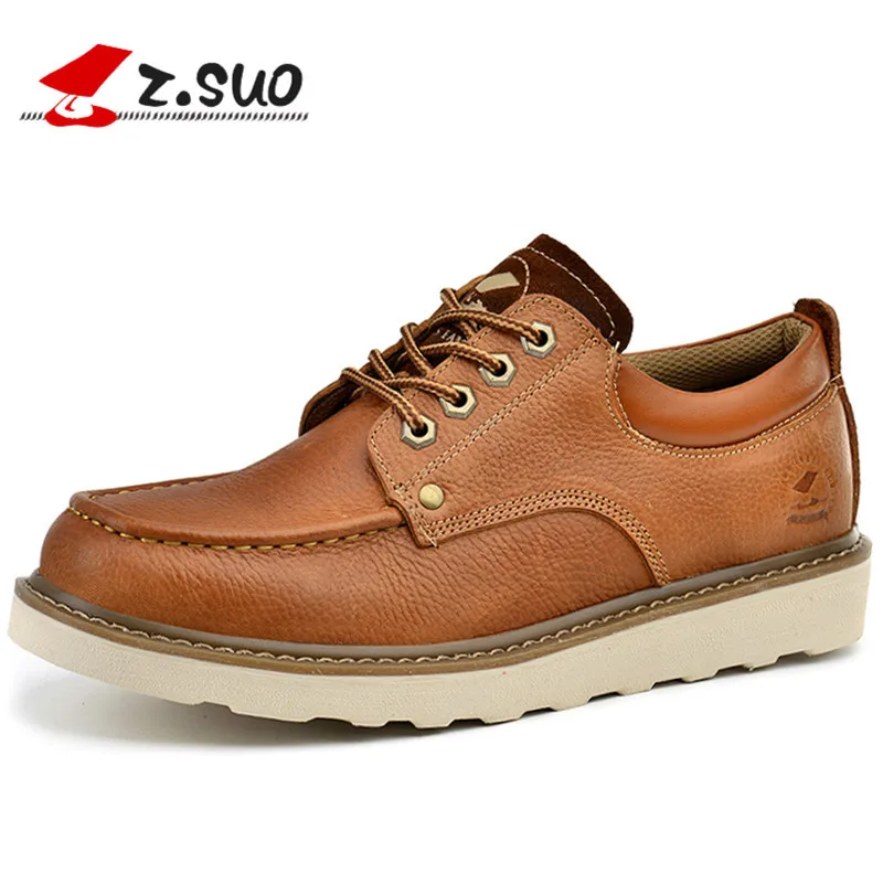 Z.Suo Fashion Spring/Autumn men shoes Genuine Cow Leather shoes Lace-Up Breathable/Comfortable British Style Men's Casual Shoes Z.Suo Fashion Spring/Autumn men shoes Genuine Cow Leather shoes Lace-Up Breathable/Comfortable British Style Men's Casual Shoes