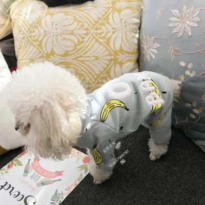 Мультяшная собака в банане одежда весна осень Домашние животные собака одежда для маленьких рубашка для собак Одежда для Йорка Чихуахуа Одежда с милым щенком пальто