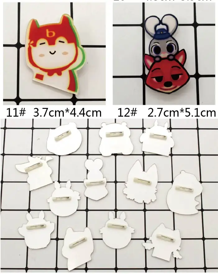 JL 1 шт. микс медведь лиса мультфильм значки на булавке Kawaii значок bacgets на рюкзак значки на одежду акриловые значки 72