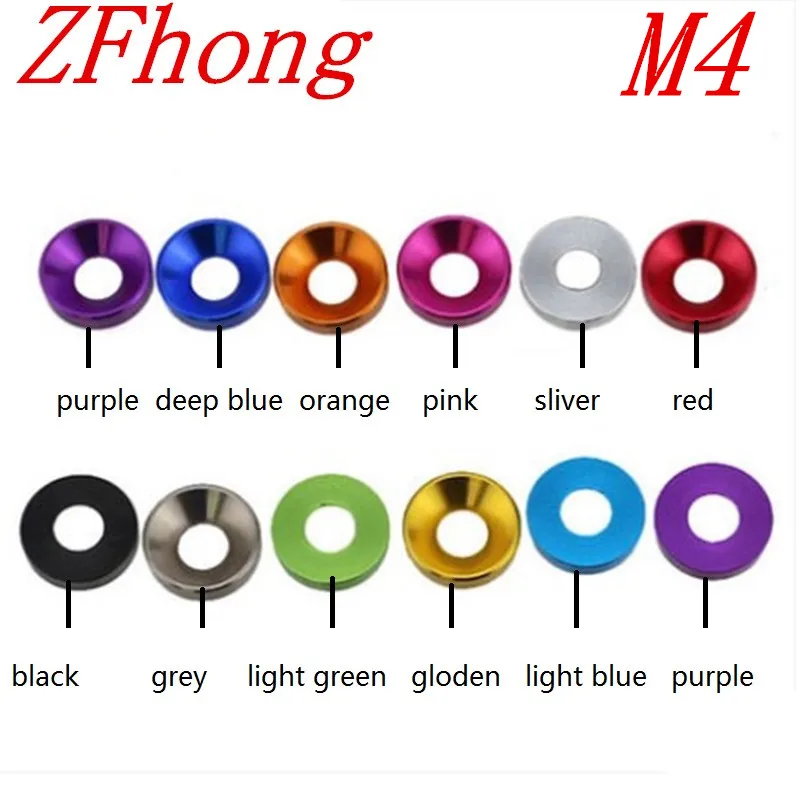 

50pcs M5 Multi-Color Aluminum Washer for Countersunk Flat Head Screw Bolt Washer
