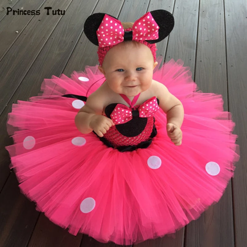 Haute Qualite Minnie Robe Bebe Fille Points Fete D Anniversaire Robe Fantaisie Cosplay Costume Enfants Filles Rouge Rose Tulle Tutu De Bande Dessinee Robe Aliexpress