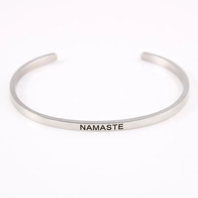 Браслет из нержавеющей стали с гравировкой серебро 2017 пробы|bracelet bangle for women|bangles