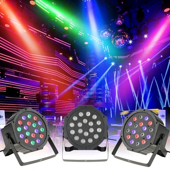 

Led Stage Light 18Leds High Power RGB Par Lamp With DMX512 Master Slave Led Flat DJ Equipment For Weeding Party Ktv Bar