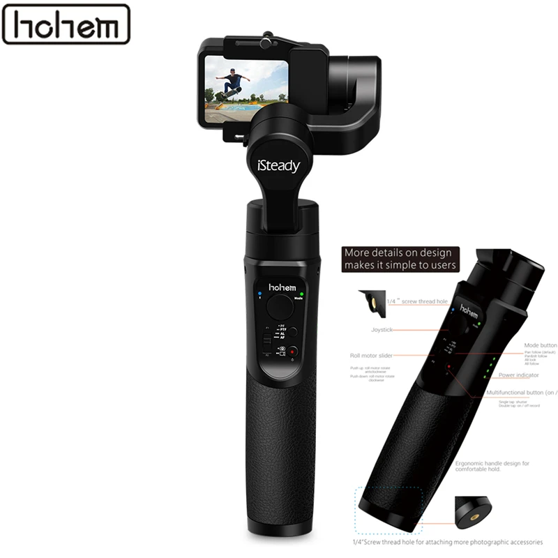 

Hohem iSteady Pro 2 Camera Stabilizer Three Axis Motion Handle Gimbal Splash Proof for DJI OSMO GoPro Hero YI Action Camera