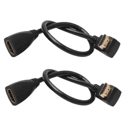 2 шт. 0.3 м HDMI Женский до 270 градусов Мужской кабель 1.4 В HD 1080 P черный HDMI 270 градусов 0.98 м кабель для PS4 ТВ DVD