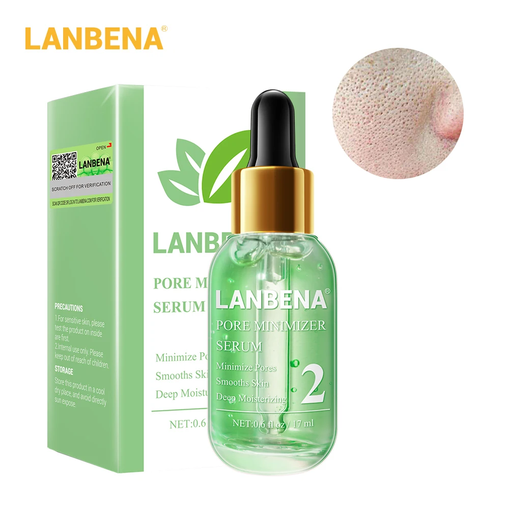 

LANBENA Pore Minimizer Serum Removing Blackheads Shrinking Pores Peeling Acne Treatment Refining Essence Deep Cleaning Smoothing