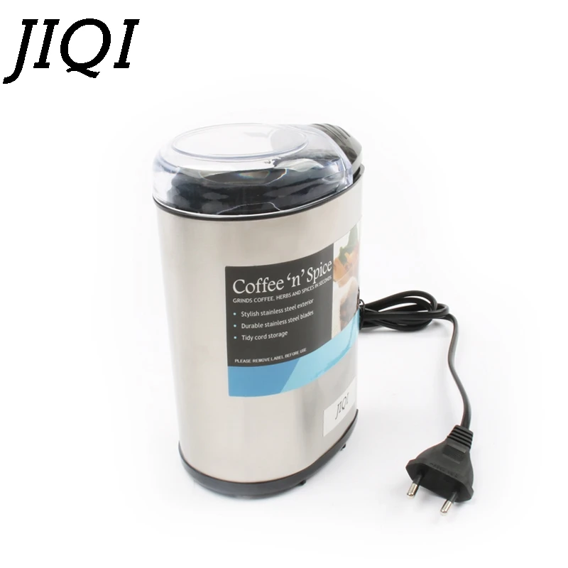 JIQI Mini Electric Coffee Grinder 200W Stainless Steel Spice Nuts Grain Spice Cafe Beans Grinding Machine Powder Miller EU plug JIQI Mini Electric Coffee Grinder 200W Stainless Steel Spice Nuts Grain Spice Cafe Beans Grinding Machine Powder Miller EU plug