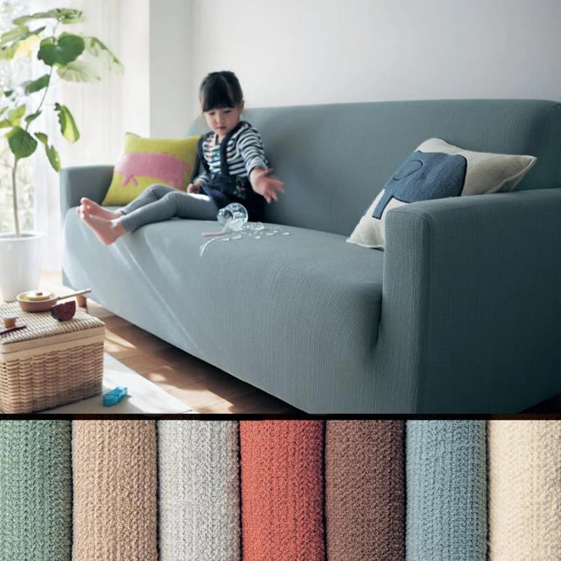 Simple modern solid stretch hand slipcover sofa cover full