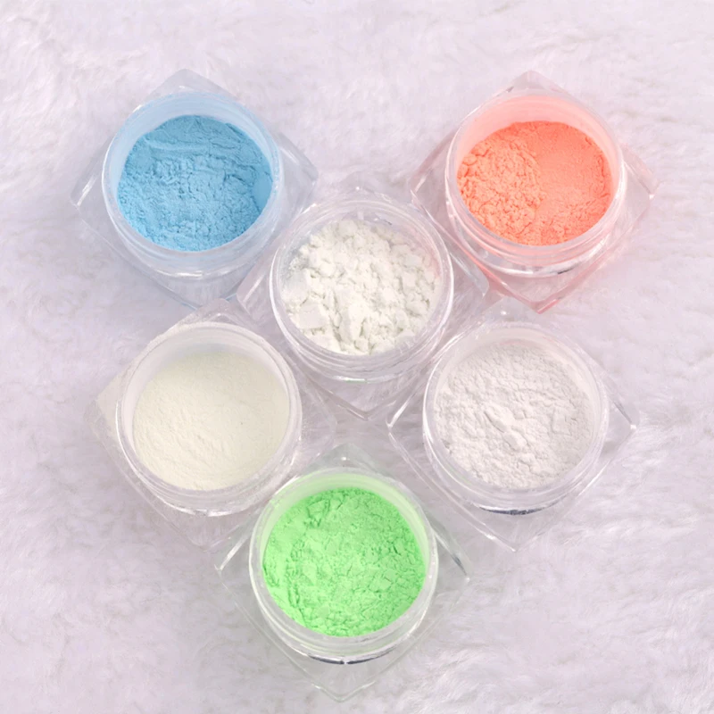 

Colorful Nail Art Glitter Pigment 3D Glow Decorations Hot 6 Shimmer Color Nail Glitter Powder Fluorescent Neon Phosphor TSLM1