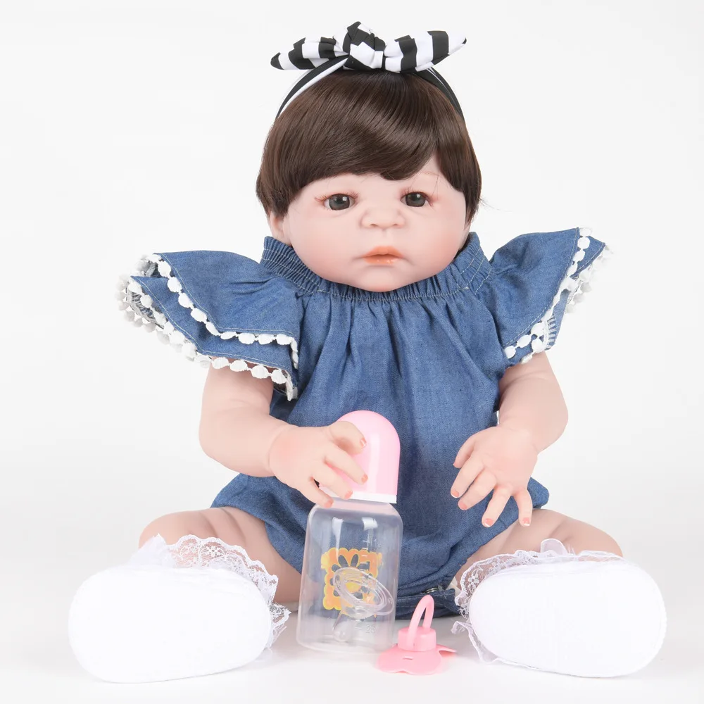 

55cm Soft Full Silicone Reborn Baby Realistic Newborn Princess Girl Doll for Kids Toy Christmas Birthday New Year Gift