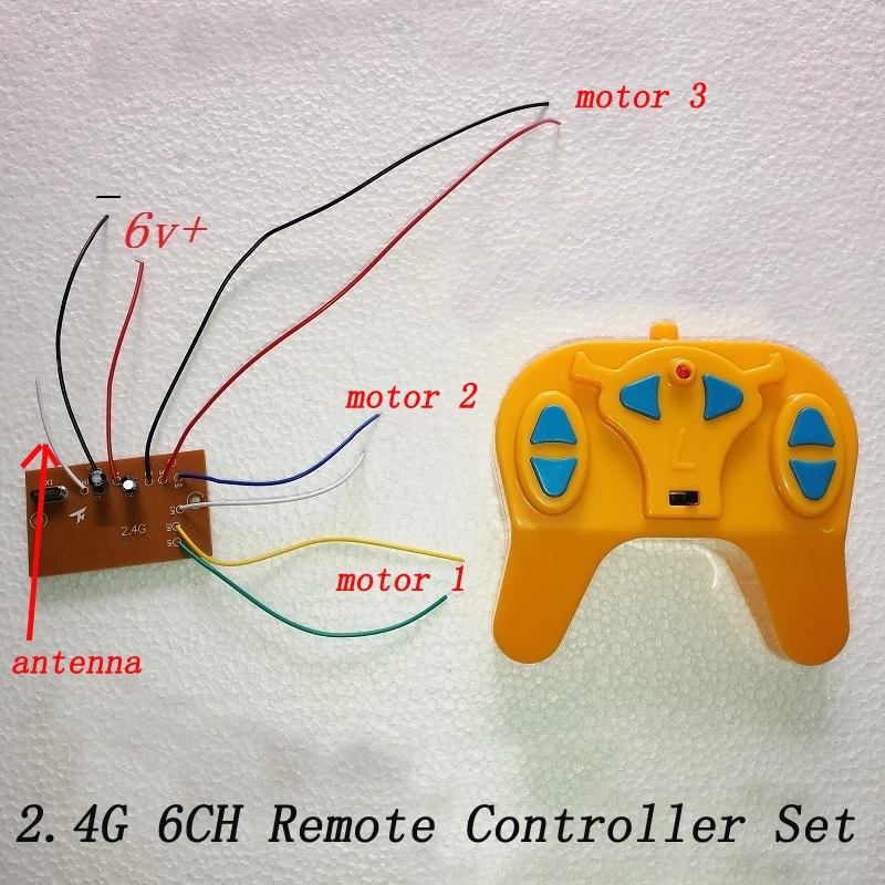 

1set 6CH 2.4G Radio Control System DIY Toys Remote Controller+Receiver Circuit Board Controlling Distance 100 meters Transmitter
