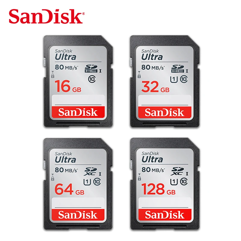 SanDisk SD карта 128 Гб 64 Гб 32 Гб 16 Гб microSDHC SDXC UHS-I карта памяти micro SD карта TF карта 80 МБ/с./с класс 10 U3 для камеры