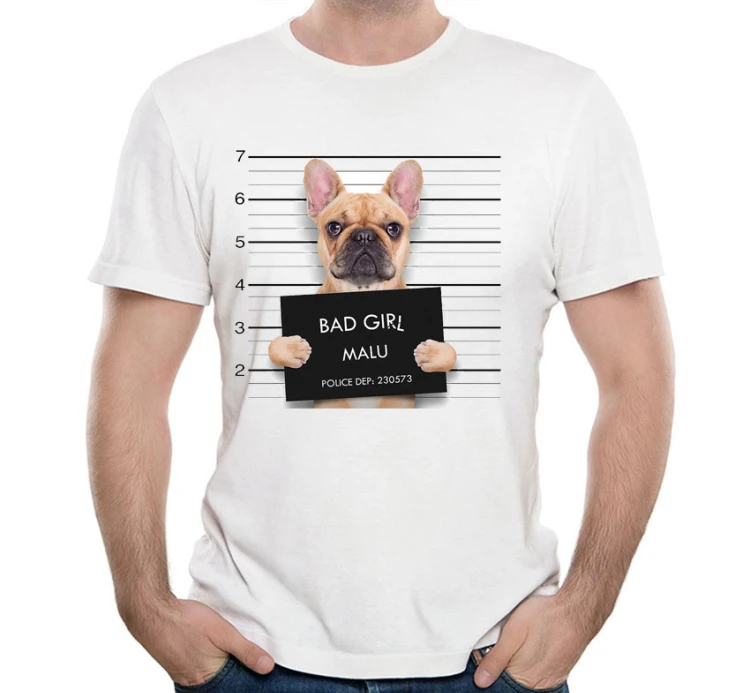 Funny Criminal Bulldog At The Police Station Mugshot T-Shirt Summer Men T-shirt Lovely Dog Design Tops Cool Punk Male Tees Funny Criminal Bulldog At The Police Station Mugshot T-Shirt Summer Men T-shirt Lovely Dog Design Tops Cool Punk Male Tees