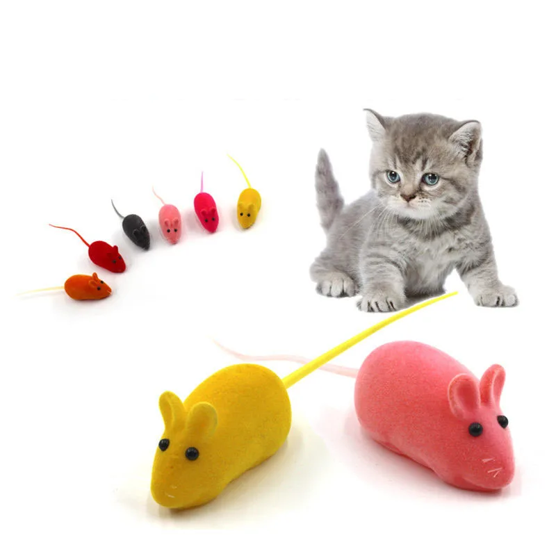 

1pc/3pcs/5pcs Random Color Pet Rubber Rat Sound Cat Toy Pet Cat Kitten Dog Playing Toy Simulation Mouse Cat Playing Toy
