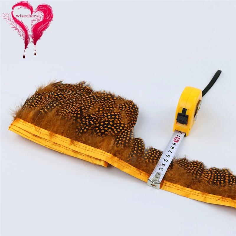 8 orange guinea fowl feather trims 5