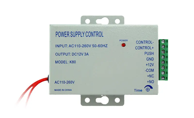 Источник питания с контролем доступа K80 выключатель питания DC 12V 3A AC 110~ 260V для всех типов система контроля доступа дверной замок с задержкой времени