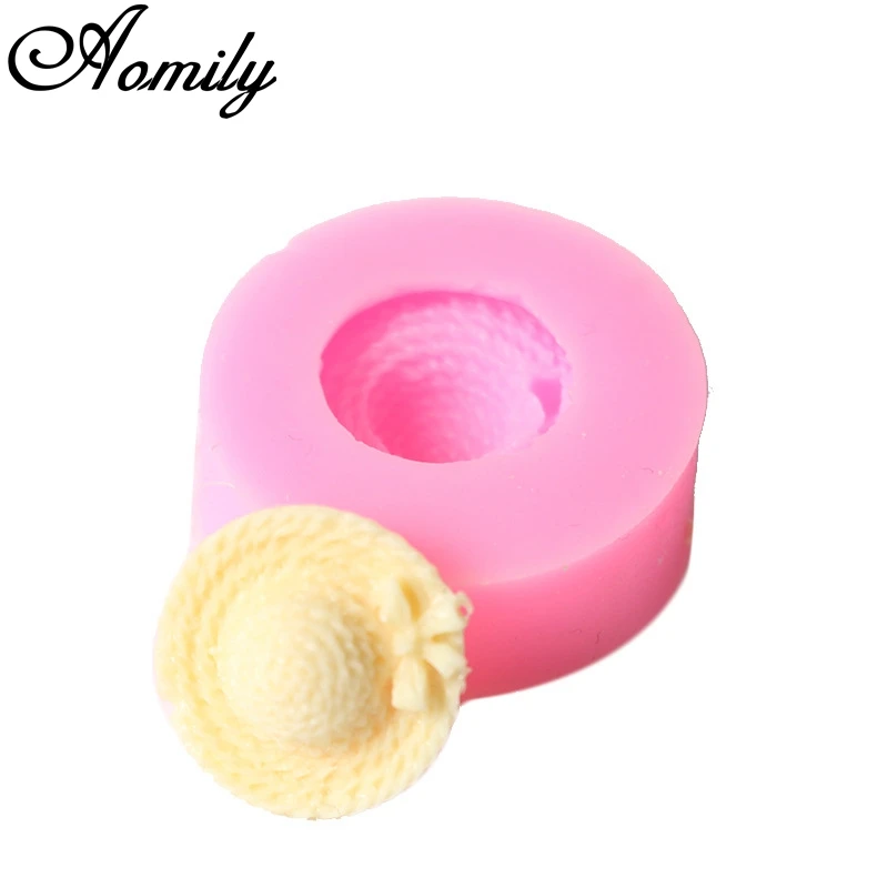Aomily DIY Silicone Straw Hat Fondant Cake Molds Chocolate Cookies