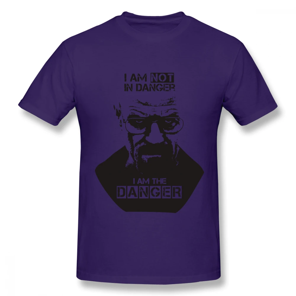 Большие размеры, ломающиеся, Bad Tees I Am The Danger Graphic Tees, Мужская Специальная футболка, популярная модная футболка с круглым вырезом - Цвет: Фиолетовый