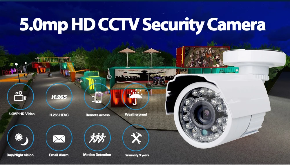 NINIVISION, новинка, супер HD, 5MP, AHD камера, водонепроницаемая, 24 шт., ИК светодиоды, камера безопасности, AHD-5mp, система видеонаблюдения с кронштейном
