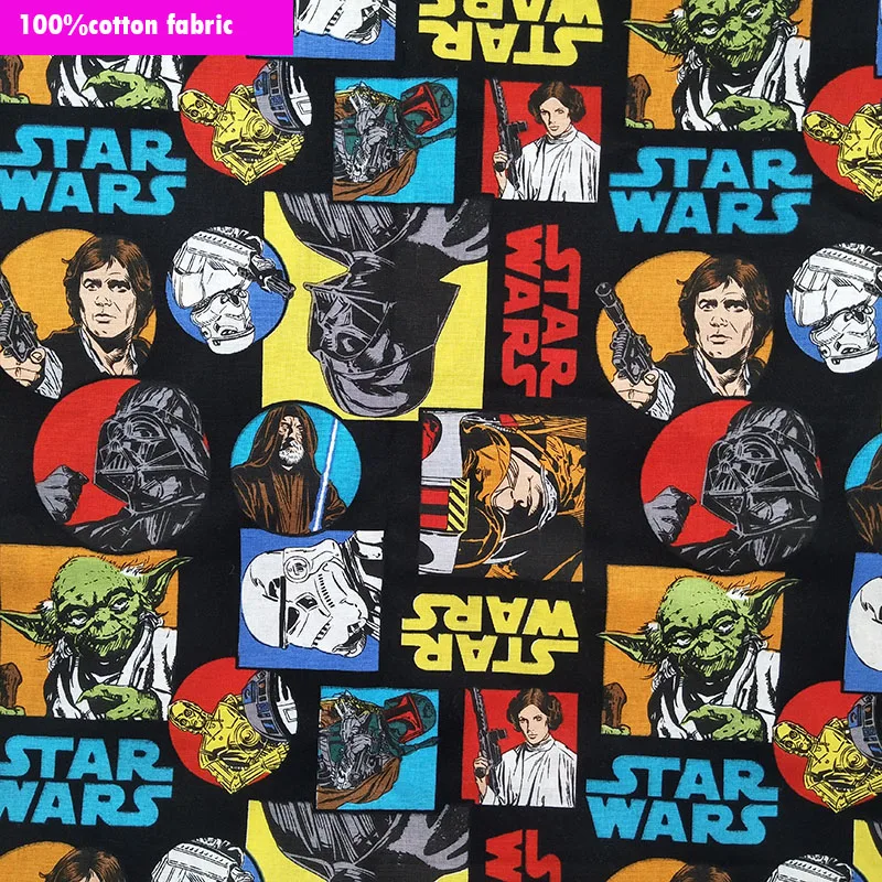 

Wide 110cm Fashion Star War Fabric Cotton Fabric Star War Heroes Printed Cotton Fabric Sewing DIY Children T-Shirt Clothing