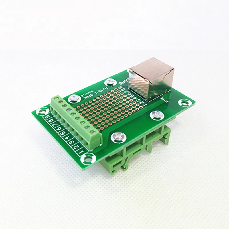 RJ45 8P8C под прямым углом Jack1-Way бусина Breakout Board, клеммный блок, разъем