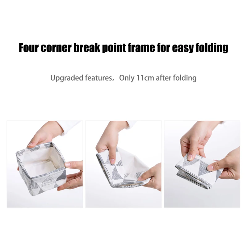 MICCK Desktop Storage Basket Cute Printing Waterproof Organizer Canvas Fabric Toy Cosmetic Jewelry Sundries Office Storage Box