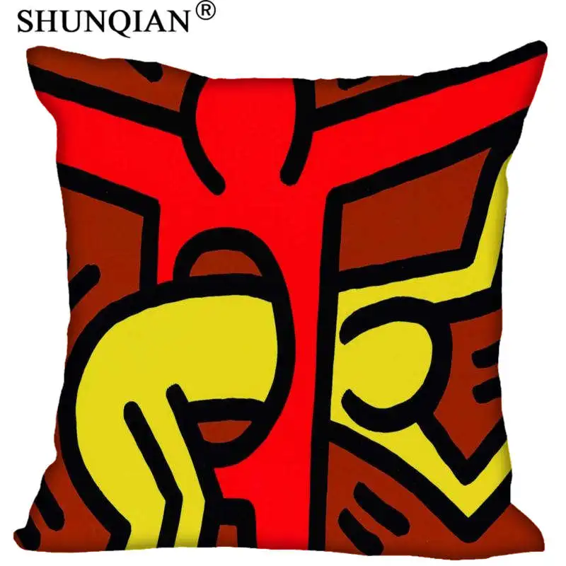 Customized Pillow Cover Keith Haring Decorative Pillowcase Square Zipper Pillow Cover 20X20cm 35X35cm 40x40cm