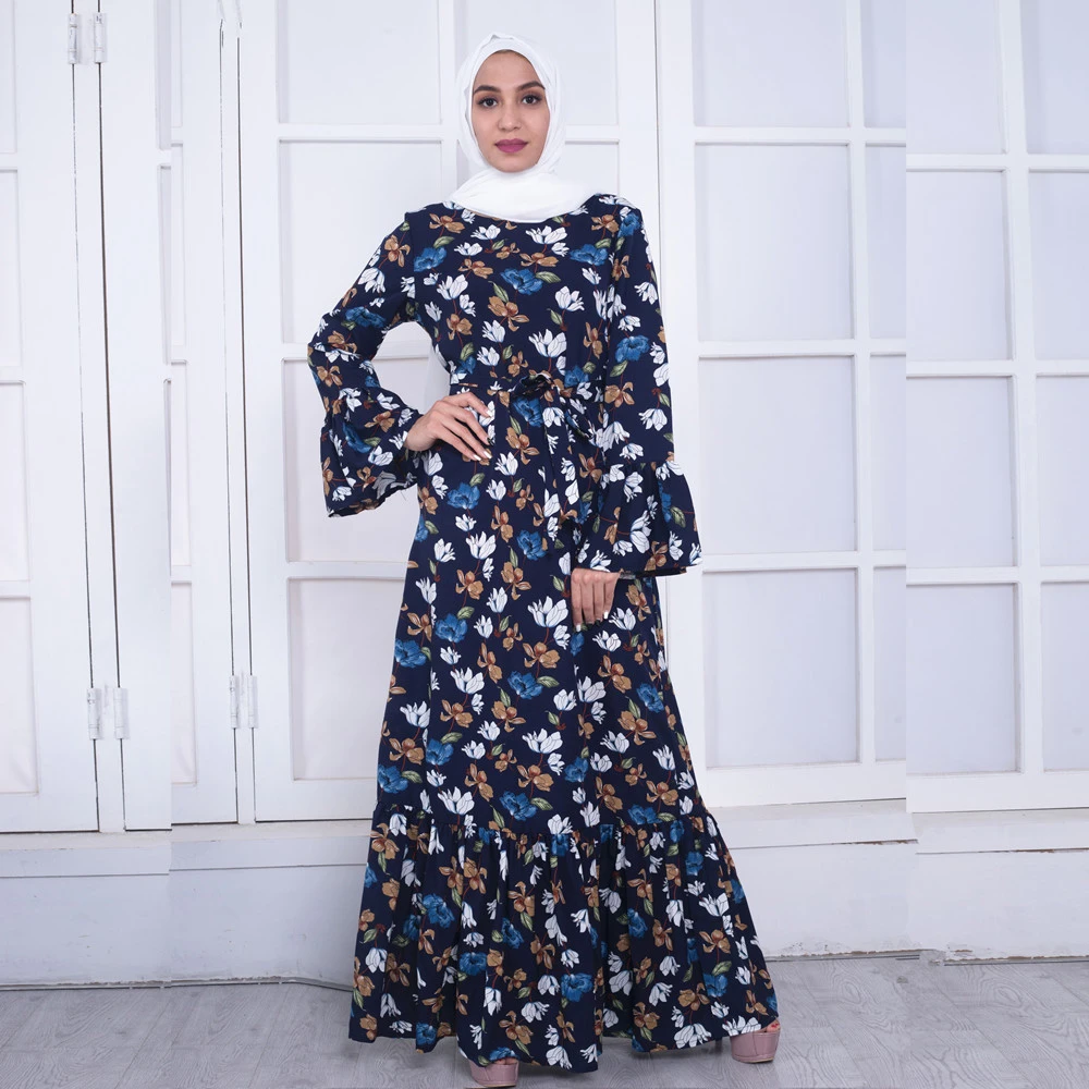 Spring Autumn Women Muslim Abaya Dress 