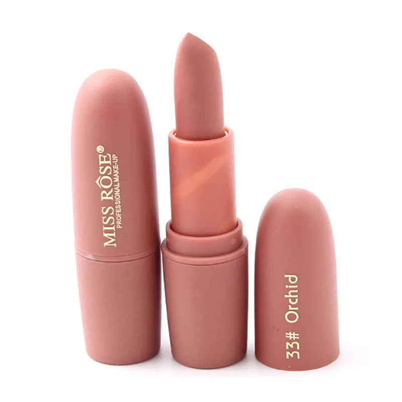 Missrose Новая мода Цвет Красота красный Средства ухода за губами Батон бархат Matte Lip stick Водонепроницаемый Макияж пигмент коричневый Nude Matte Губная помада