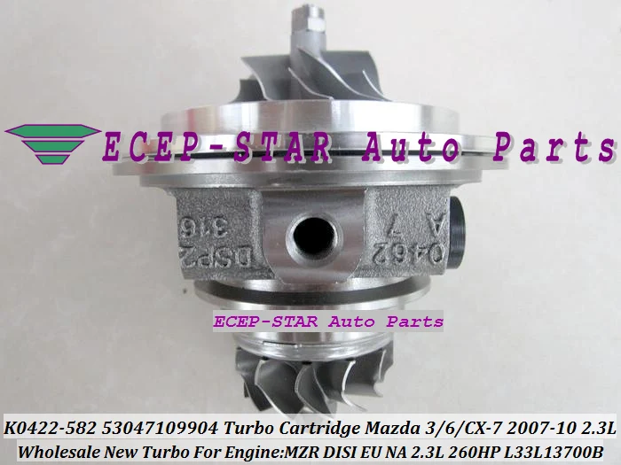 -K0422-582 53047109904 L33L13700B Turbo CHRA Cartridge Turbocharger Core Mazda 3 6 CX-7 2007-2010 2.3L MZR DISI EU NA 2.3L 260HP (1)
