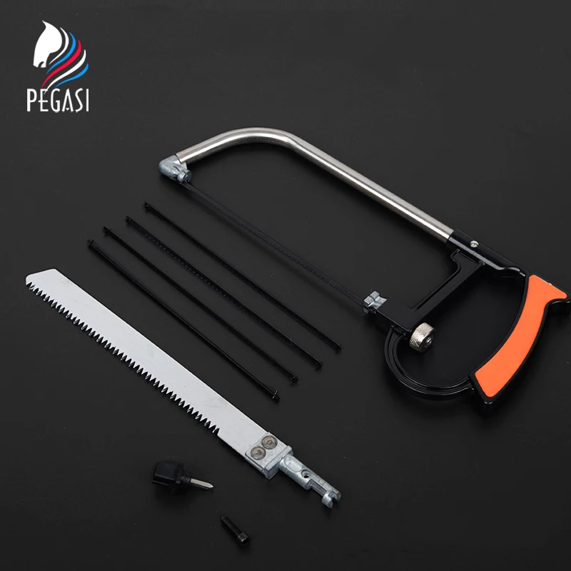 

PEGASI 8in1 Multi-Function Woodworking Hand Hacksaw Magic Saw Portable Adjustable Detachable Mini Hack Metal Wood Cutter Tool