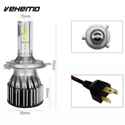 Vehemo H4/HB2/9003 передний автомобильные аксессуары светодио дный туман Свет Замена светодио дный фар для автомобиля свет лампочки безопасности