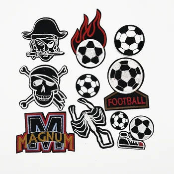 

1set/100piece Pirate football skull Embroidery Patches Apparel Applique Lace Venice Motif Iron on