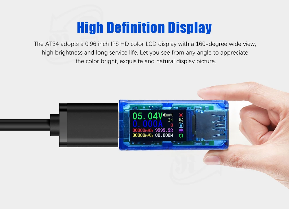 USB 3.0 Color LCD USB Tester Multimeter Battery Charge Power Bank Voltmeter Ammeter Voltage Current Meter